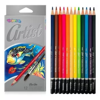 Colorino Artist kczerwonyki akwarelowe 12 kolorów i pędzelek