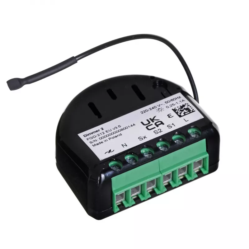 Moduł ściemniacza Fibaro Dimmer 2 FGD-212 Z-Wave, czarny
