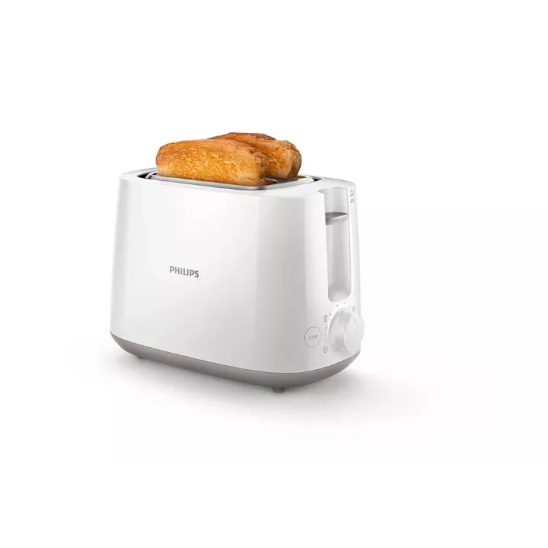 Toster Philips Daily Collection HD2581/00 — 2 kromki, 830 W, 8 poziomów opiekania, biały