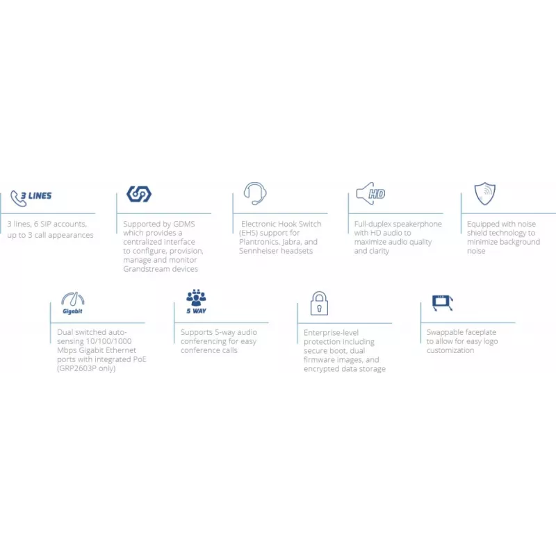 IP Phone Grandstream Networks GRP2603P Czarny