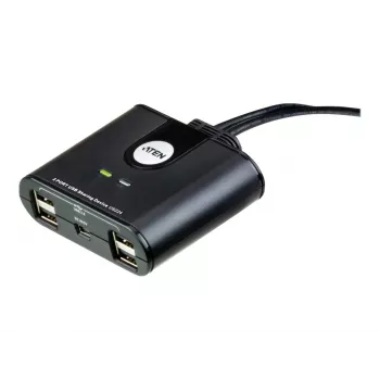 Urządzenie do współdzielenia urządzeń peryferyjnych USB 2.0 2-portowe ATEN US224AT — USB Type-A, kabel 1,8 m, czarny