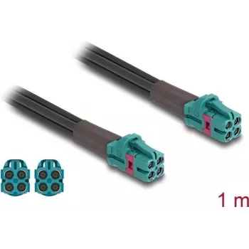 Kabel koncentryczny DeLOCK 90139 1m Mini FAKRA Z Aqua Czarny