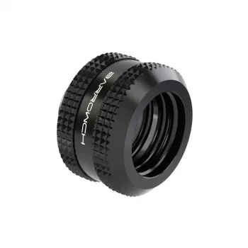 Złączka Barrow do twardych rurek 16 mm, gwint G1/4 inch — prosta, czarna złączka kompresyjna do sztywnych rurek 16 mm