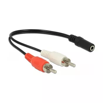 Kabel audio DeLOCK 85806 0,2 m 2xRCA 3,5 mm czarny czerwony biały