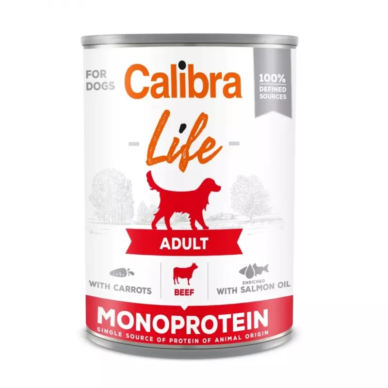 CALIBRA Adult Beef z marchewką - mokra karma dla psa - 400g