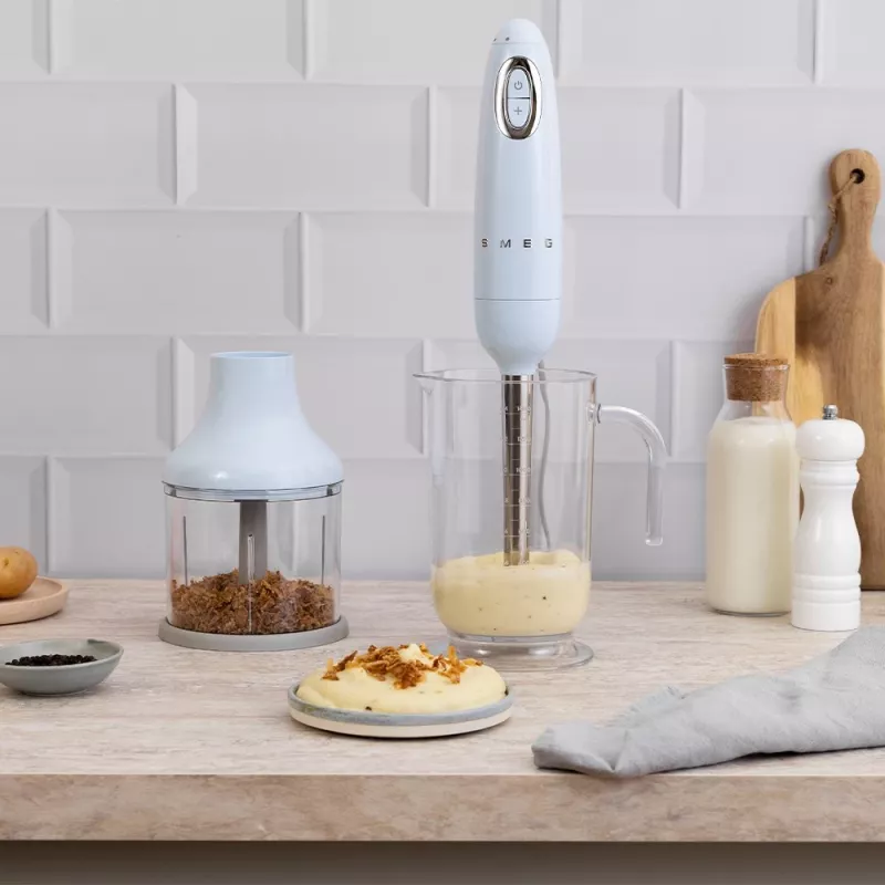 Smeg HBF03PBEU blender ręczny 700 W Jasny niebieski, stal nierdzewna