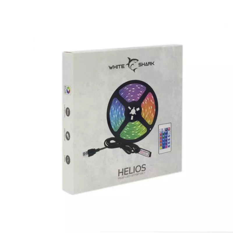 biały Shark Helios LED-05 RGB taśma LED z pilotem