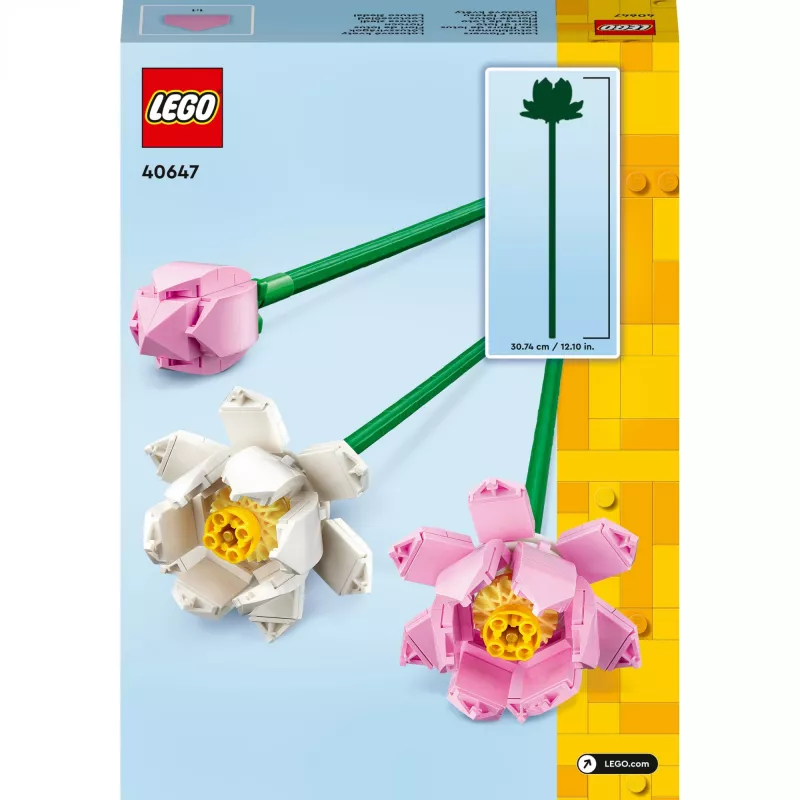 Zestaw konstrukcyjny LEGO 40647 Kwiaty lotosu — Kolekcja botaniczna, model modułowy, 220 elementów, wysokość 300 mm, wiek 8+