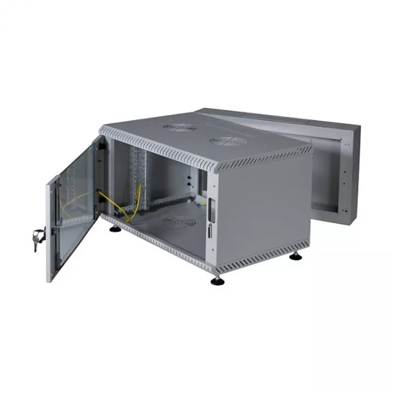 EFB-Elektronik 48,30cm (19) obudowa naścienna 6U, uchylna, 2-częściowa, RAL7035, głębokość 500 mm