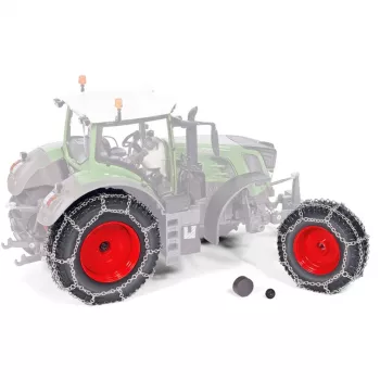 Koła do ciągnika siewnego z łańcuchami Wiking Fendt 828 – akcesorium do pojazdów modelowych