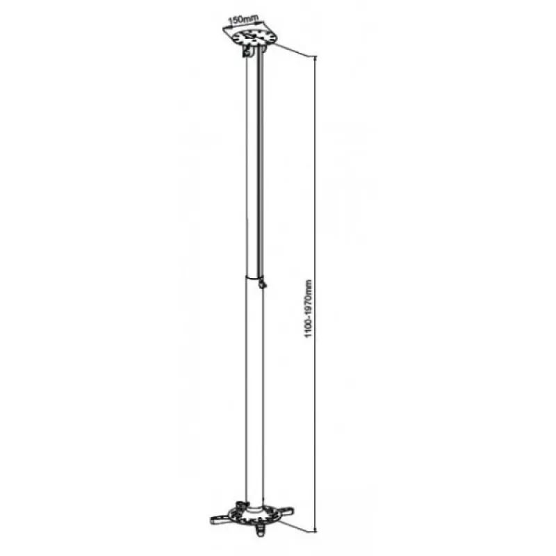 Techly ICA-PM-104XL uchwyt do projektora sufitowy Srebrny