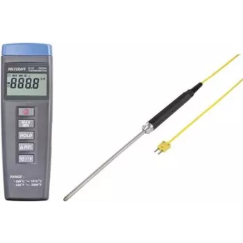 VOLTCRAFT K101 + TP 208 przyrząd do pomiaru temperatury -200 do +1370 °C Sonda typu K