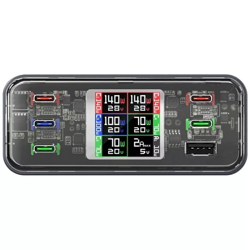 Stacja ładująca 360W 5xUSB-C + 1xUSB-A GaN