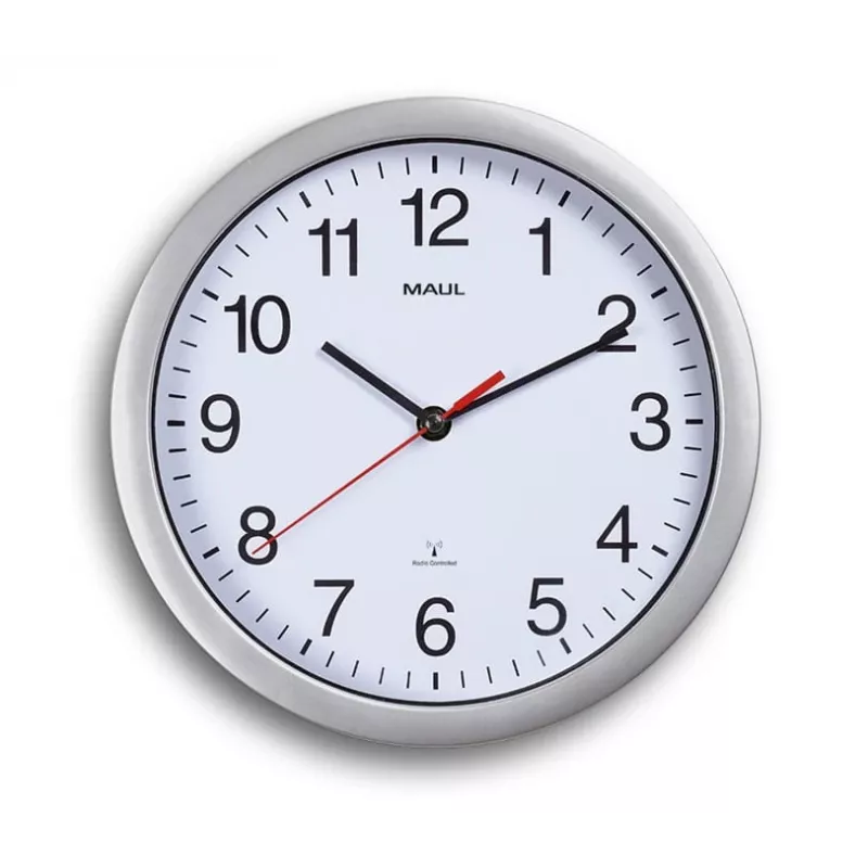 Jakob Maul GmbH MAUL Wanduhr MAULrun, ścienna, okrągła, biała, plastik, AA, 1,5 V