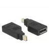Delock Adapter Mini DisplayPort 1.2 męski > DisplayPort żeński 4K obrócony o 90° - Adapter DisplayPort - Mini DisplayPort (M) kątowy na DisplayPort (W) kątowy - Czarny (65626)