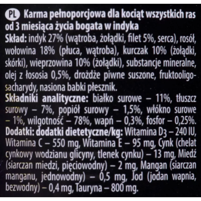 Dolina Noteci Premium Junior bogata w indyka mokra karma dla kotów 400 g