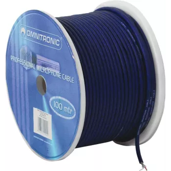 Kabel mikrofonowy Omnitronic 2×0,22 mm 100 m Czarny