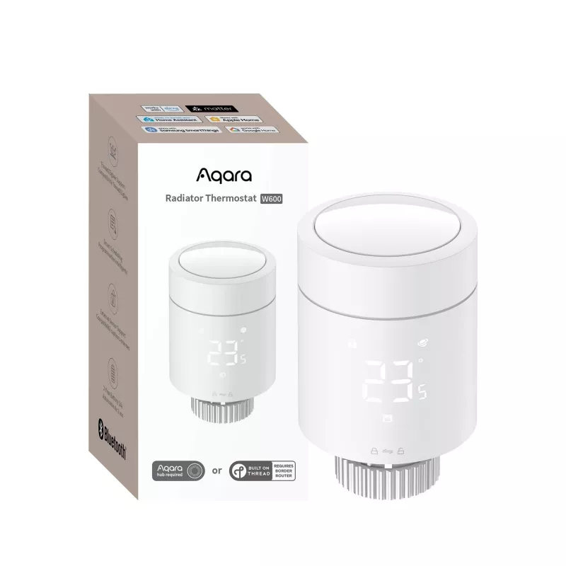 Termostatyczny zawór grzejnikowy Aqara W600 (model WT-A03D) — inteligentny termostatyczny zawór grzejnikowy