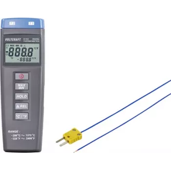 VOLTCRAFT K102 + TP 202 przyrząd do pomiaru temperatury -200 do +1370 °C Sonda typu K