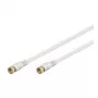 Wentronic Goobay SAT Connection Cable, 100% ekranowany, pozłacany, biały, 5 m - wtyk F - wtyk F (67293)
