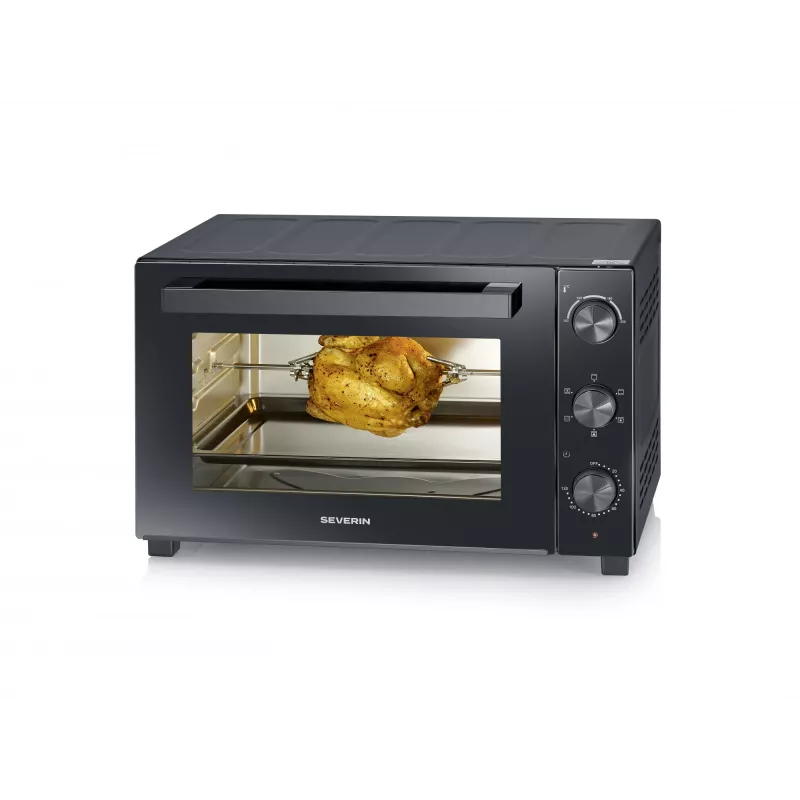 Wolnostojący piekarnik nablatowy SEVERIN TO 2076 — 46 l, 1800 W, czarny, 515×420×365 mm