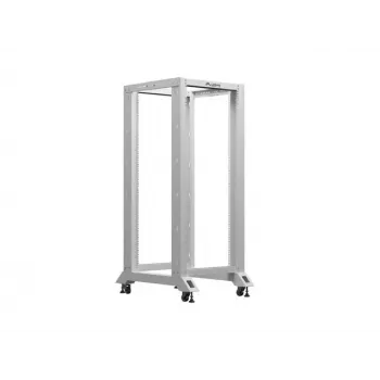 LANBERG 19-calowa otwarta szafa rack 27U 600x800 mm szara, 27U otwarta rama serwerowa