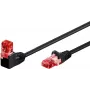 Goobay CAT 6 kabel krosowy 1x 90° angled, U/UTP, Czarny, 2 m - latch tab top, CCA miedź Mix (51516)