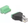DeLOCK 66590 adapter kablowy RJ12 listwa zaciskowa 6 pinów czarno-zielony