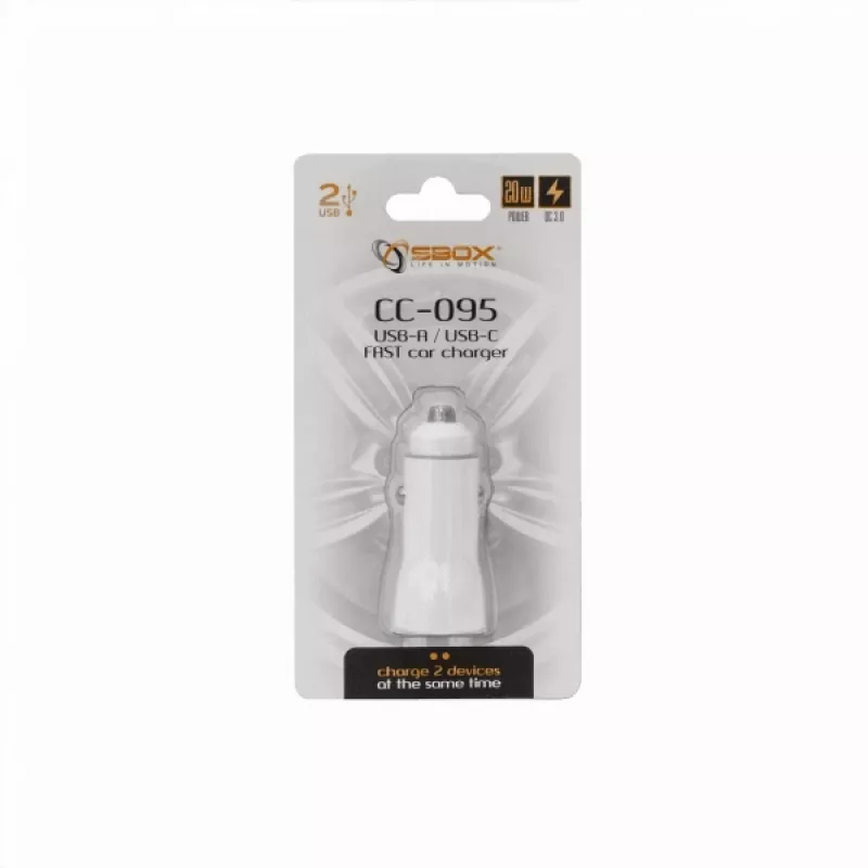 Ładowarka samochodowa Sbox CC-095 20W Biała