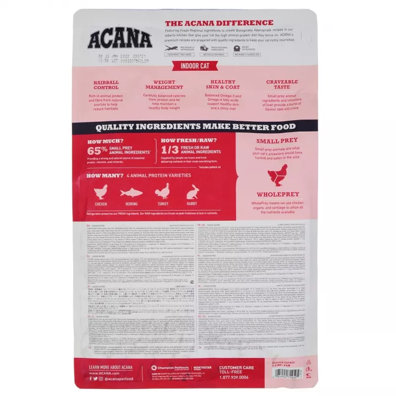 ACANA Indoor Entrée - sucha karma dla kotów - 1,8 kg