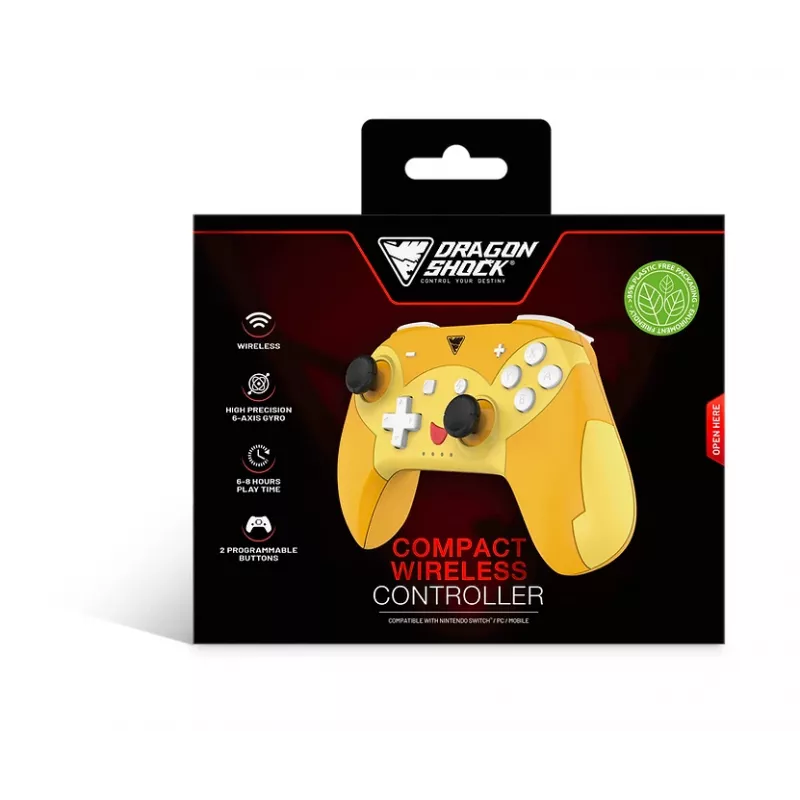 DragonShock PopTop Compact, Gamepad, Nintendo Switch, Schaltfläche Zurück, D-Pad, Home button, Reset-Taste, Kabellos, Bluetooth, USB Typ-C