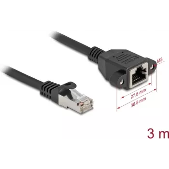 Kabel sieciowy DeLOCK 90778 Czarny 3 m Cat6a S/FTP