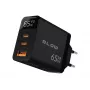 Gniazdo USB ładowarki ściennej LCD + USB-Cx2 PD 65W GAN czarne watomierz