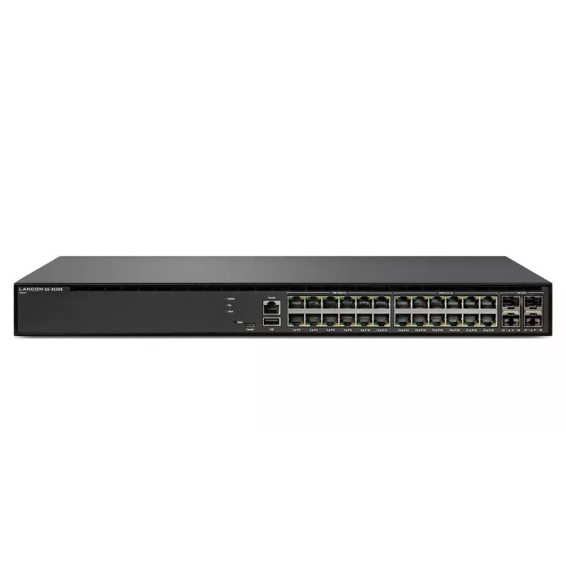 LANCOM GS-4530X - Switch - zarządzany - 12 x 10/100/1000 + 12 x 100/1000/2.5G + 4 x 1 Gigabit / 10 Gigabit SFP+ + 2 x 10/40 Gigabit QSFP+ - Desktop
