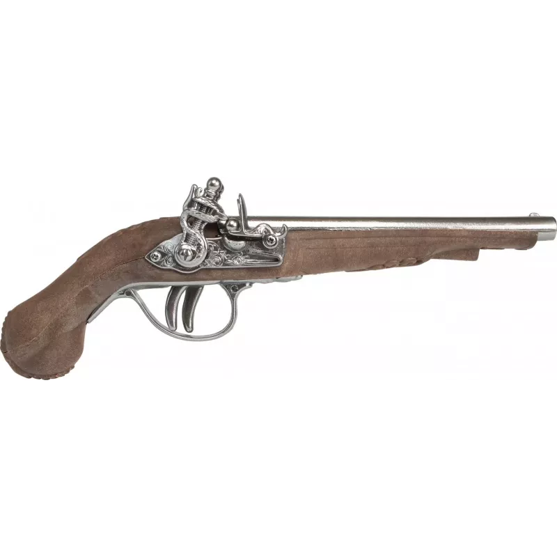 Metalowy pistolet piracki Pulio model 15541/0 o realistycznym wzornictwie