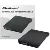 Zewnętrzny napęd DVD‑RW QOLTEC 51857 — USB 3.0, interfejs SATA, DVD±R 8x, DVD±RW 4x, DVD‑RAM 5x, CD 24x, czarny