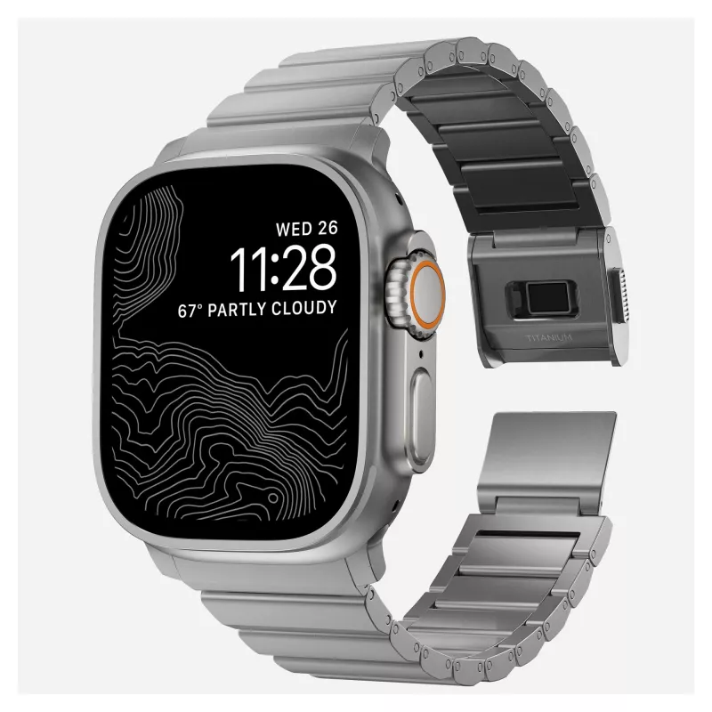Pasek tytanowy NOMAD do Apple Watch 46mm/49mm srebrny