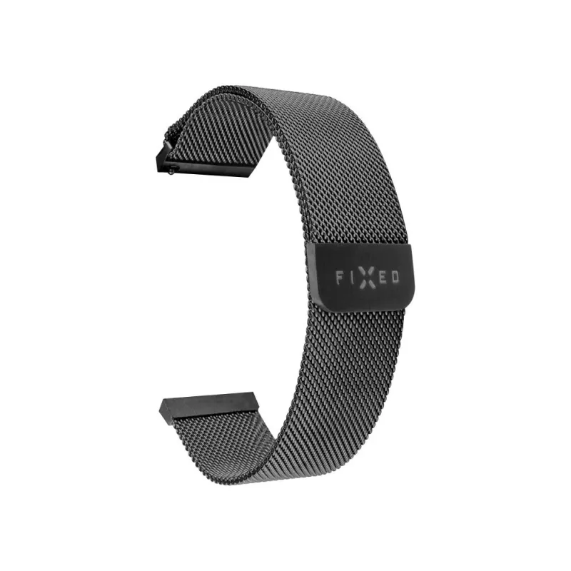 Pasek do zegarka FIXED Mesh Strap FIXMEST-18MM-BK 18 mm szybkozłączka czarny metalowa siateczka