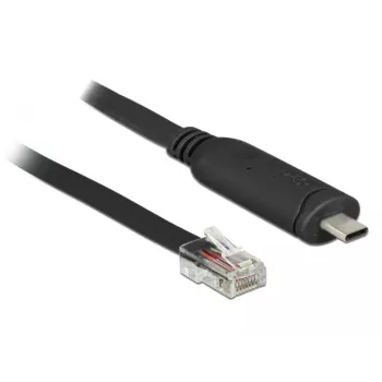 DeLock - Adapter szeregowy - USB-C - RS-232 x 1 - Czarny (63912)