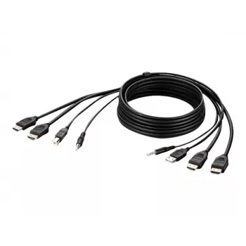 Belkin Secure KVM Combo kabel - Kabel wideo/USB/audio - zgodny z TAA - USB, Mini-Plug, HDMI (M)