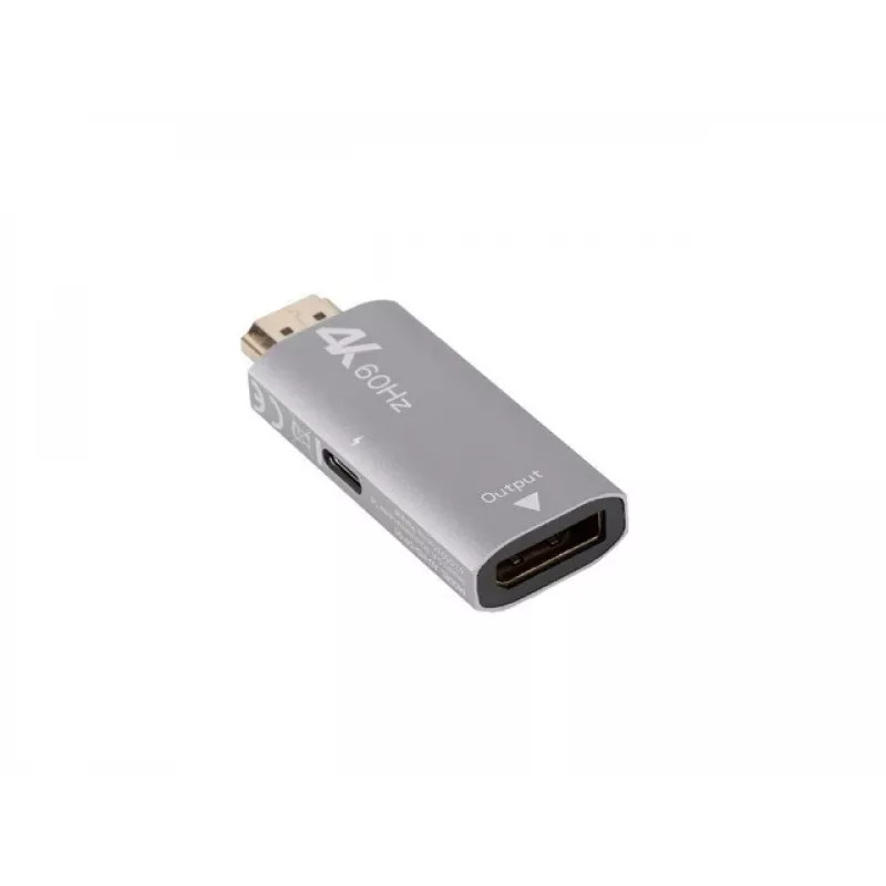 Adapter kabla wideo Lanberg AD-HD-DP-01 HDMI Typ A DisplayPort Srebrny