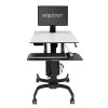Ergotron WorkFit-C - Jednoosobowa stacja robocza do pracy na siedząco i stojąco - Wózek multimedialny - Czarny - Szary - 7,3 kg - 61 cm (24 cale) - 75 x 75, 100 x 100 mm - 360°