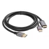 Lanberg CA-HDDP-20CU-0018-BK przejściówka kablowa 1.8 m DisplayPort HDMI + USB Czarny, Srebrny