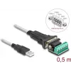 DeLOCK Adapter USB 2.0 Typ-A na szeregowy RS-422/485 męski 6-stykowy blok zacisków 0,5 m