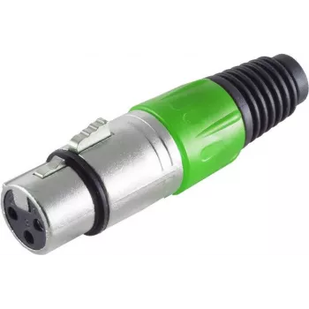 Złącze XLR ShiverPeaks BS55022-G zielone — 3-pinowe męskie złącze audio
