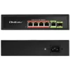 Przełącznik Ethernet PoE QOLTEC 52296 — 4 porty RJ45 PoE, 1 port uplink RJ45