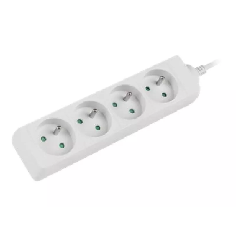 Listwa zasilająca 1,5 m, biała, 4 gniazda, kabel z litej miedzi