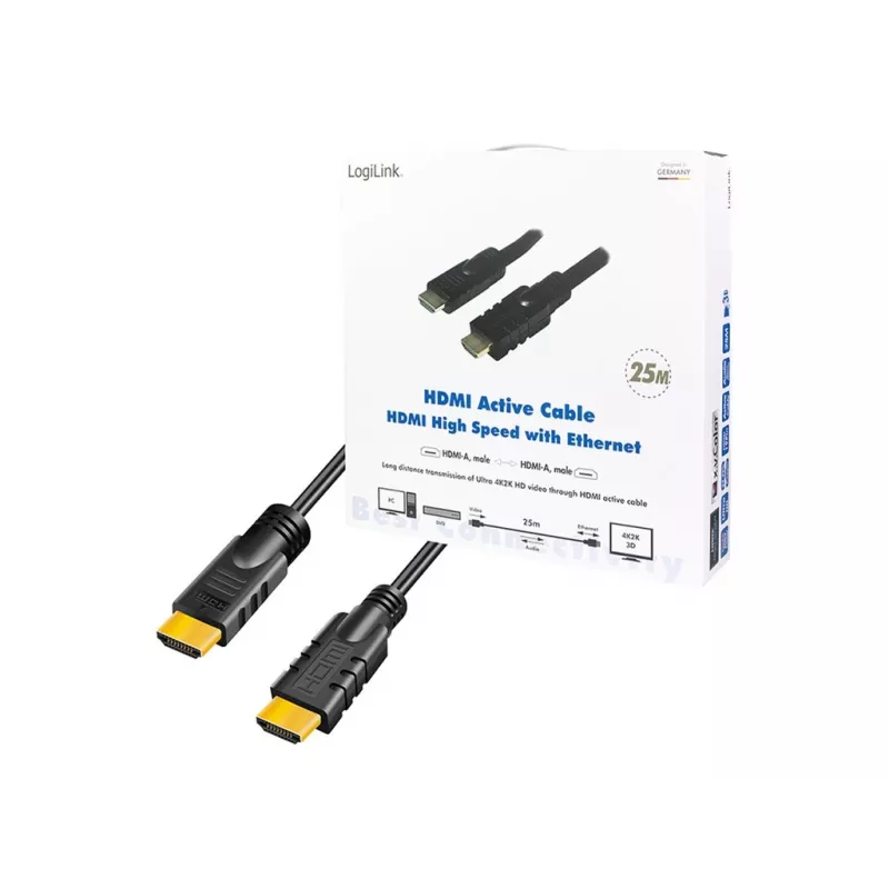LogiLink CHA0025 Kabel HDMI 25 m HDMI Type A (Standard) Czarny