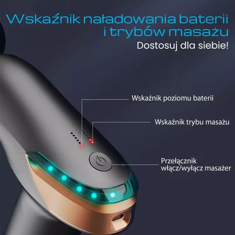 Pistolet do masażu Extralink MSG-02-LITE 3200 RPM 6 końcówek