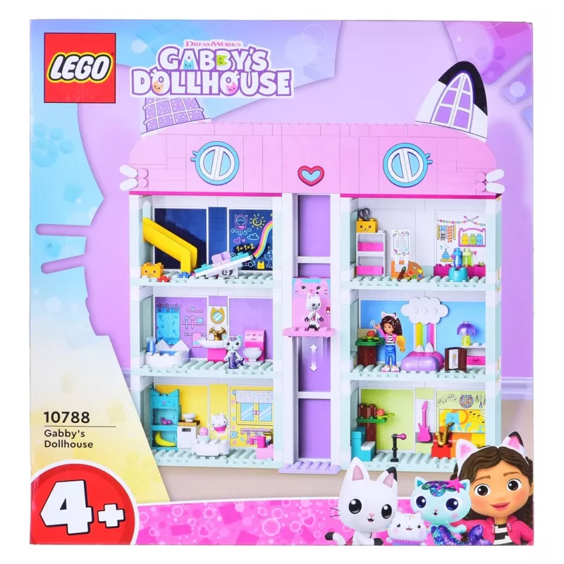 Zabawka konstrukcyjna LEGO Gabby's Dollhouse zestaw 10788 — 498 elementów, 3 minifigurki, dla dzieci od 4 lat